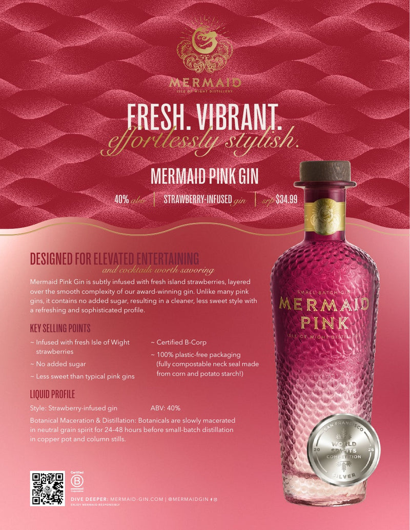 Mermaid Pink Gin Info Sheet