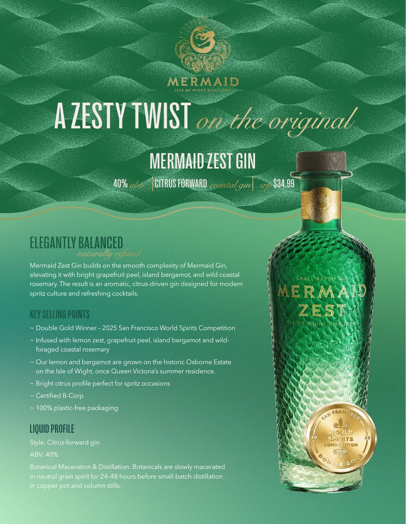 Mermaid Zest Gin Info Sheet